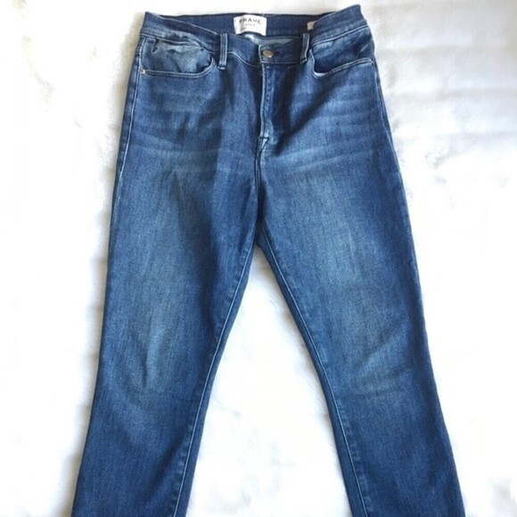 Frame Women's Le High Skinny Side Fray Jeans 30 Winter High Boots High Waist - Picture 4 of 13